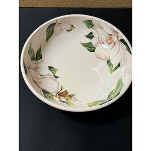 Magnolia Ironstone Bowl 10" Hand-Painted By Pier1 Imports